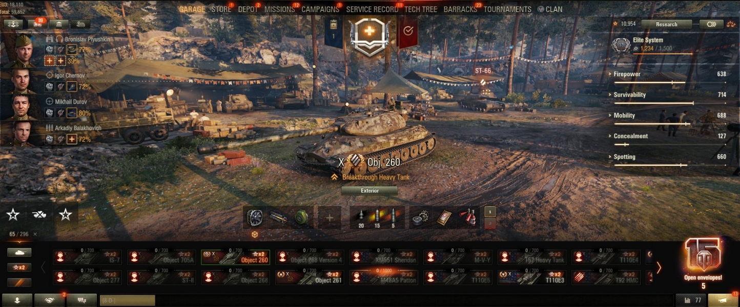 [Полный доступ] [WOT EU] [X LVL = 65] [VIII-IX LVL = 98] [Prem = 90]