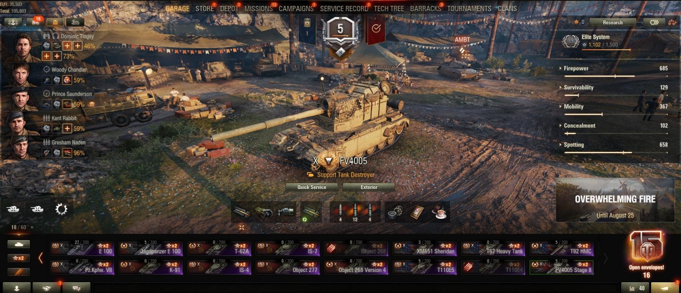 [Полный доступ] [WOT EU] [X LVL = 18] [VIII-IX LVL = 24] [Prem = 17]