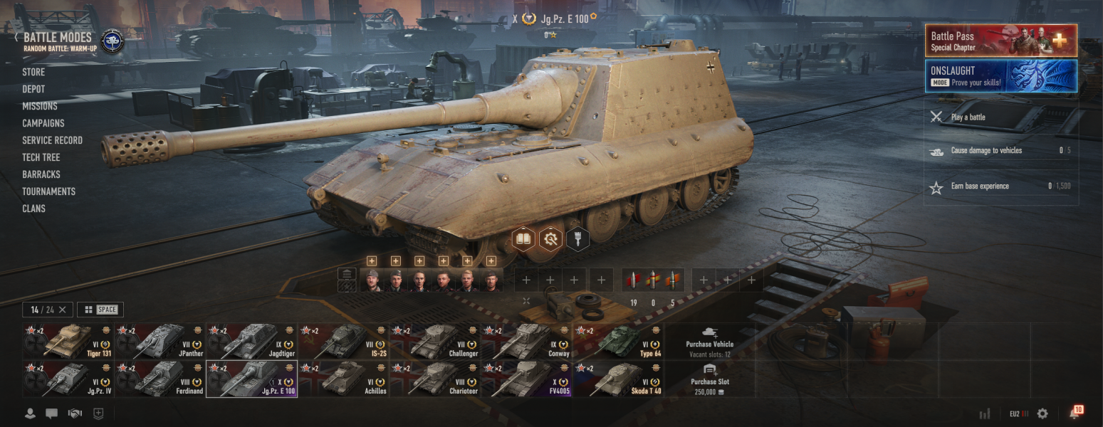 [Полный доступ] [WOT EU] FV4005 + Jg.Pz. E 100 [VIII-IX LVL = 4] [Prem = 4]