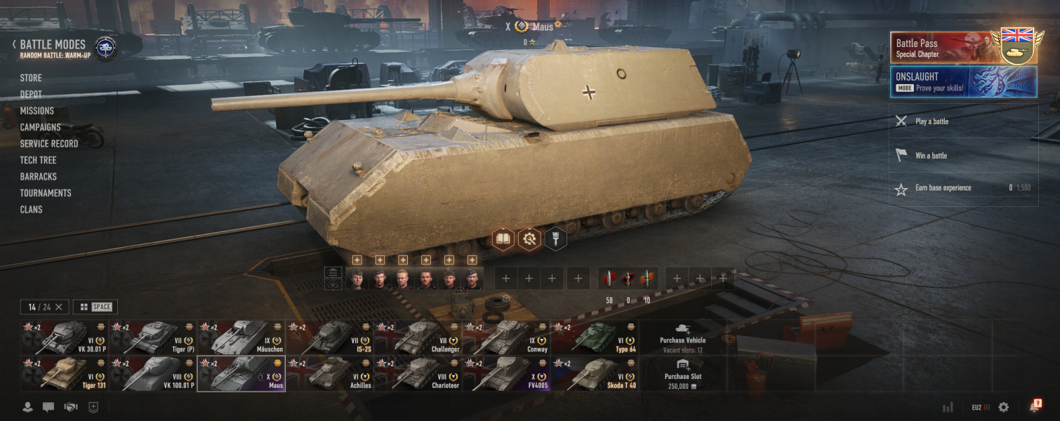 [Полный доступ] [WOT EU] FV4005 + Maus [VIII-IX LVL = 4] [Prem = 4]