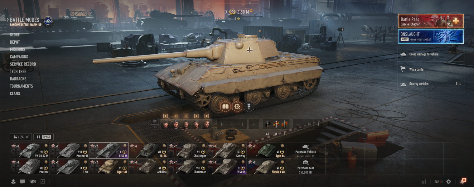 [Полный доступ] [WOT EU] FV4005 + E 50 M [VIII-IX LVL = 4] [Prem = 4]
