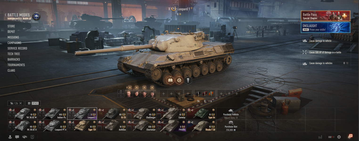 [Полный доступ] [WOT EU] FV4005 + Leopard 1 [VIII-IX LVL = 4] [Prem = 4]