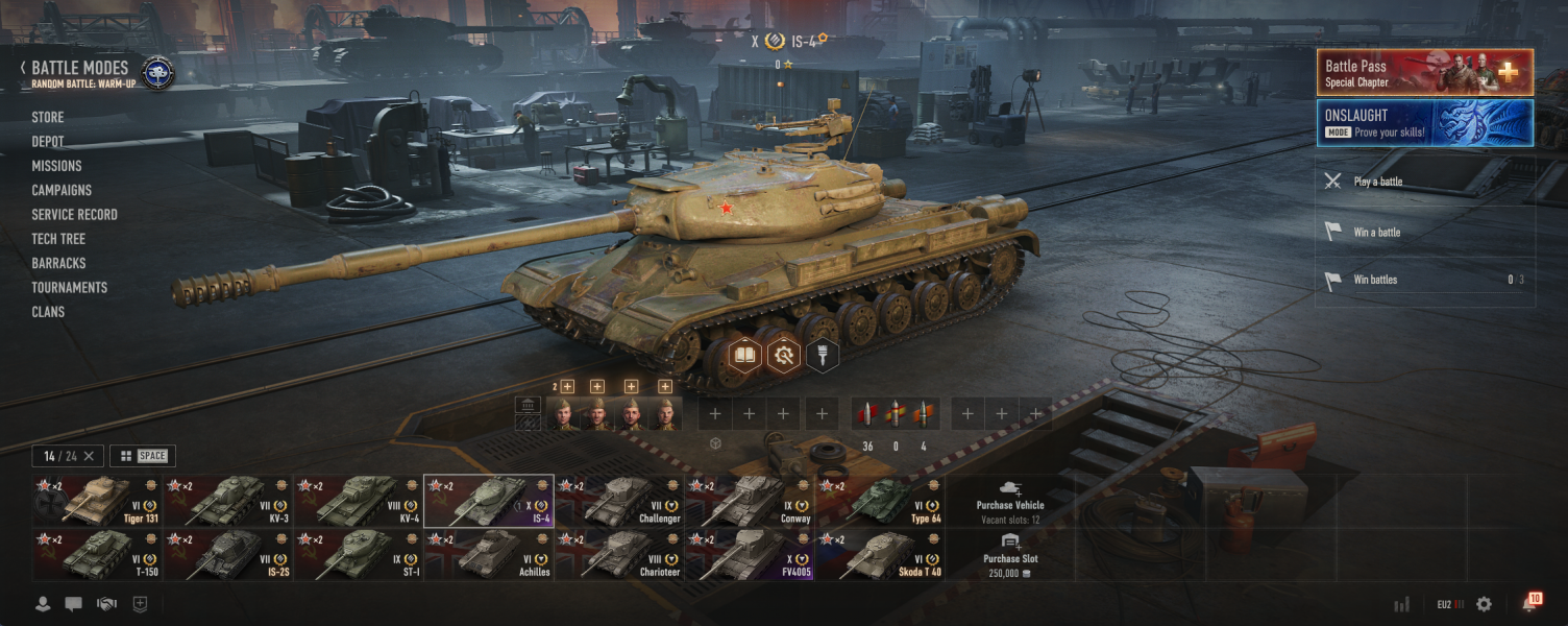 [Полный доступ] [WOT EU] FV4005 + IS-4 [VIII-IX LVL = 4] [Prem = 4]