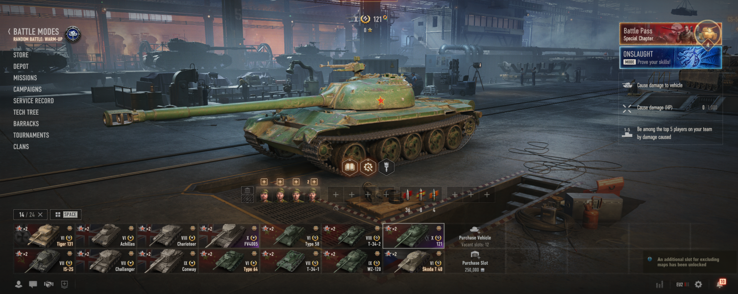 [Полный доступ] [WOT EU] FV4005 + 121 [VIII-IX LVL = 4] [Prem = 4]