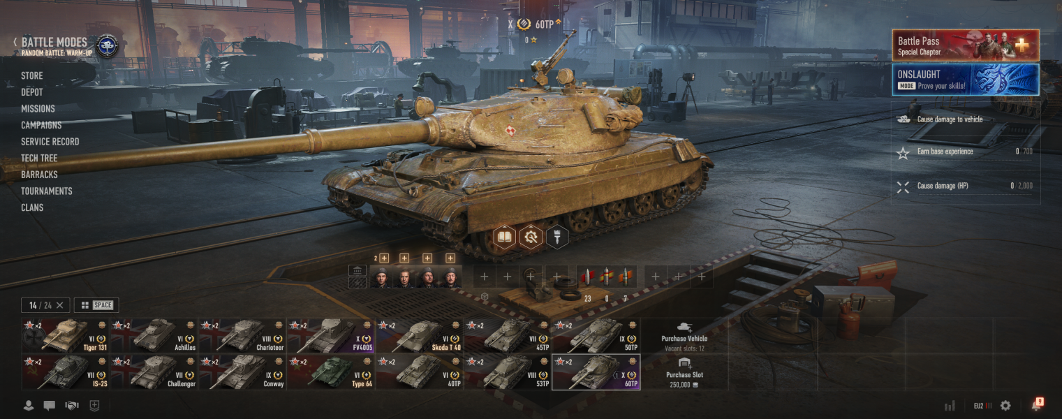 [Полный доступ] [WOT EU] FV4005 + 60TP [VIII-IX LVL = 4] [Prem = 4]