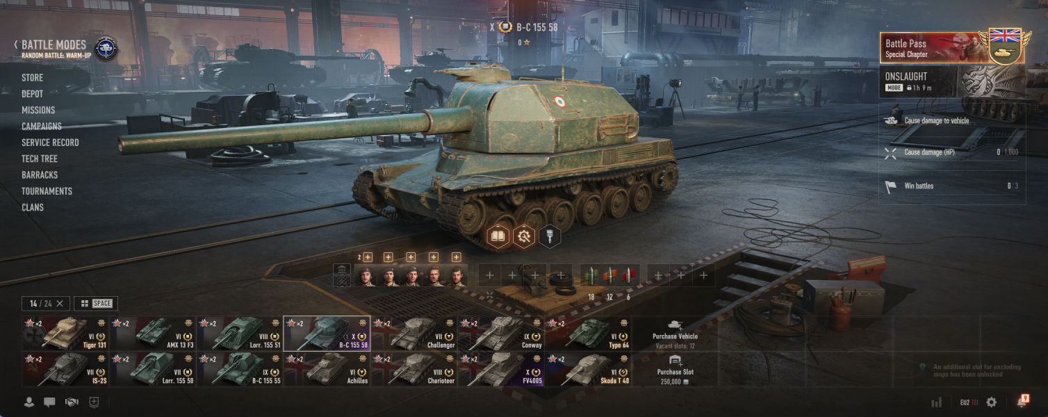 [Полный доступ] [WOT EU] FV4005 + B-C 155 58 [VIII-IX LVL = 4] [Prem = 4]